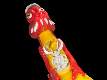 SCULPTED ALLIGATOR GLASS BONG / DAB “ GLOWS IN THE DARK