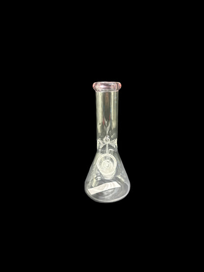 SMALL TRANSPARENT BABY PINK MOUTHPIECE GLASS BONG