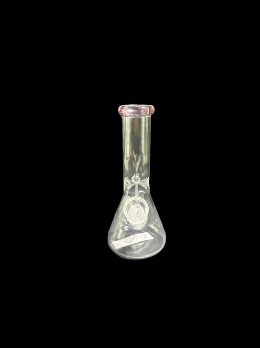 SMALL TRANSPARENT BABY PINK MOUTHPIECE GLASS BONG