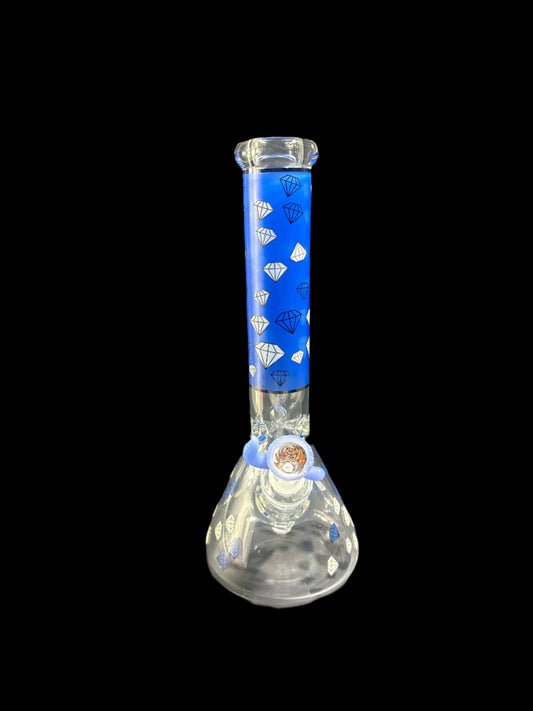 BLUE DIAMOND GLASS BONG *GLOWS IN THE DARK*