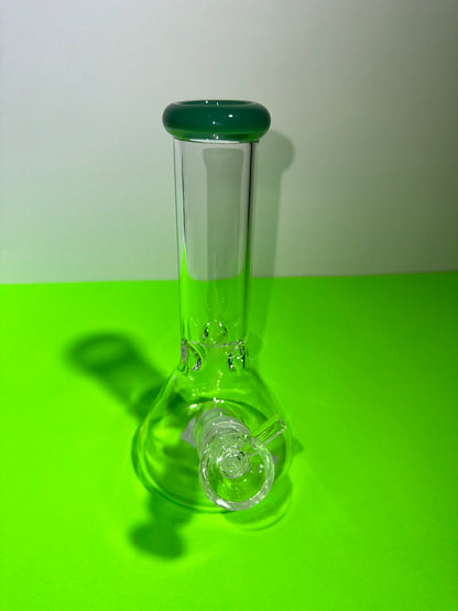 SMALL CLEAR GLASS W LIGHT GREEN TOP