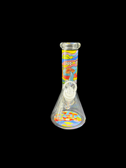 SMALL TRIPPY MUSHROOM GLASS BONG