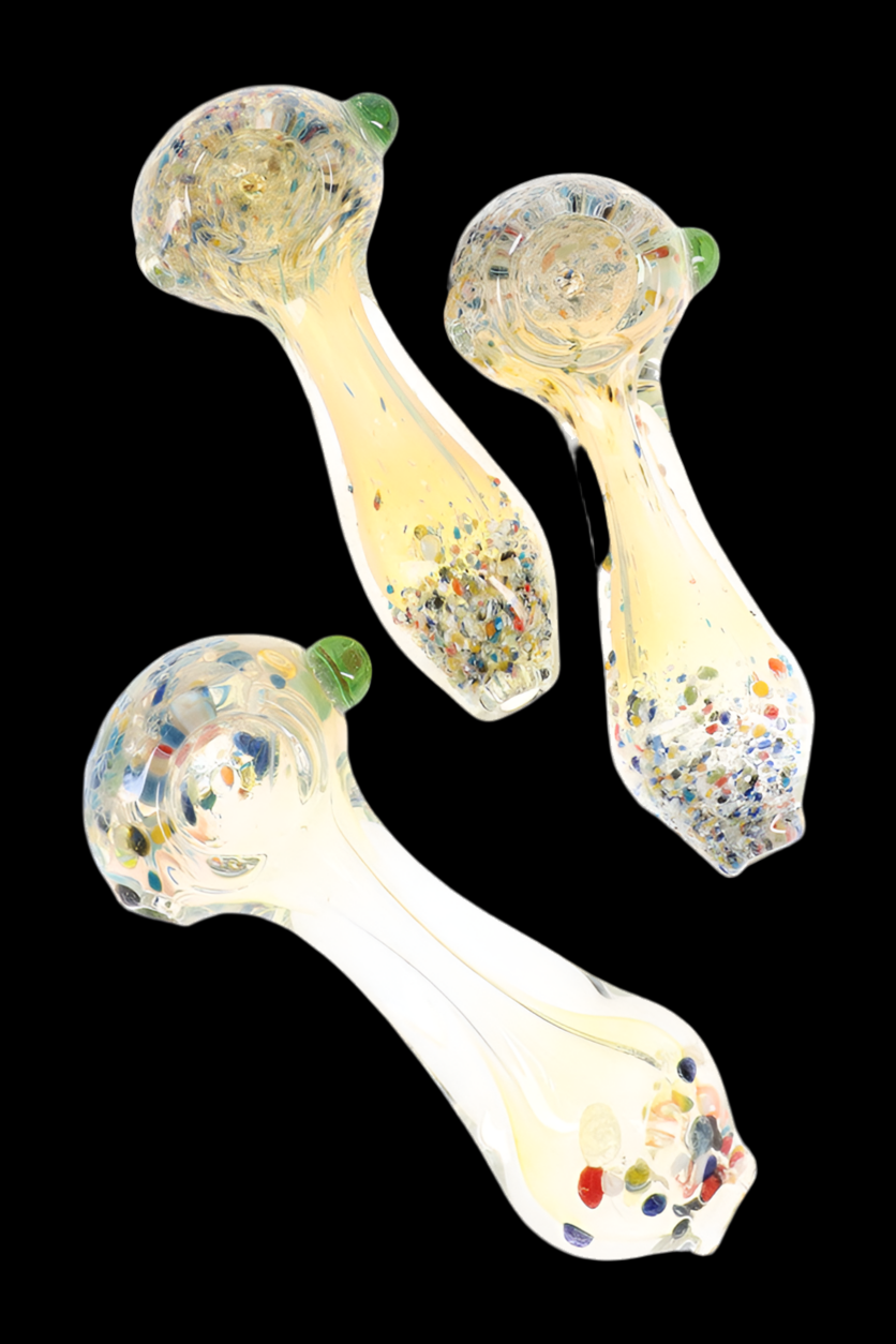 Color Changing Confetti Frit Glass Pipe