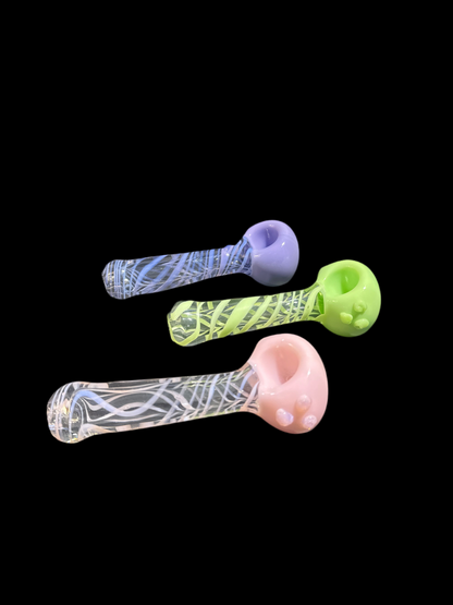 COLORFUL STRIPES GLASS HAND PIPE